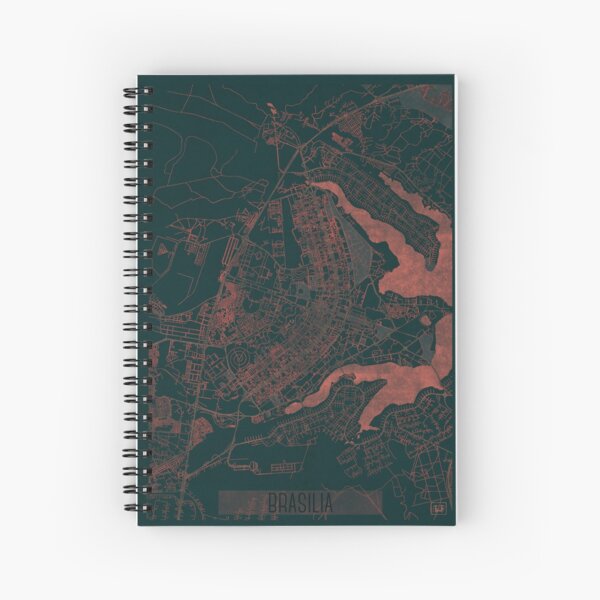 Brasilia Map Red Spiral Notebook