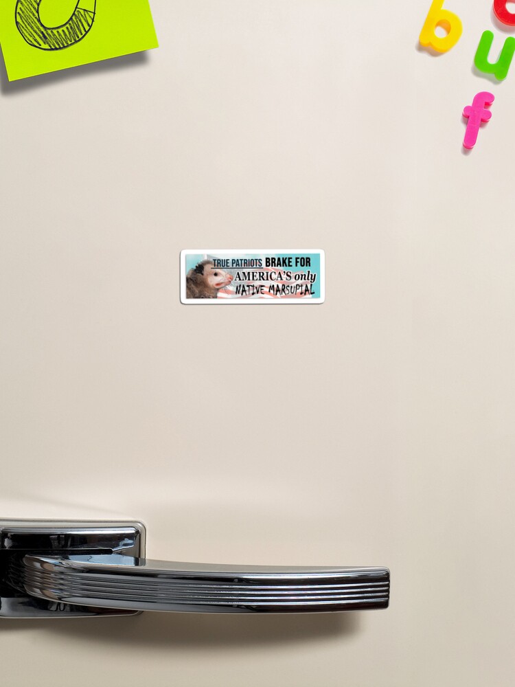 Thumbnail 1 of 3, Magnet, Possum Sticker - I brake for America's only native marsupial - Funny bumper Sticker designed and sold by Ssimo30.