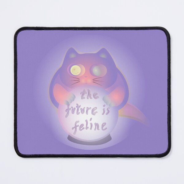 Item preview, the future is feline cat clairvoyant pastel purple designed and sold by MiraNomegusta.