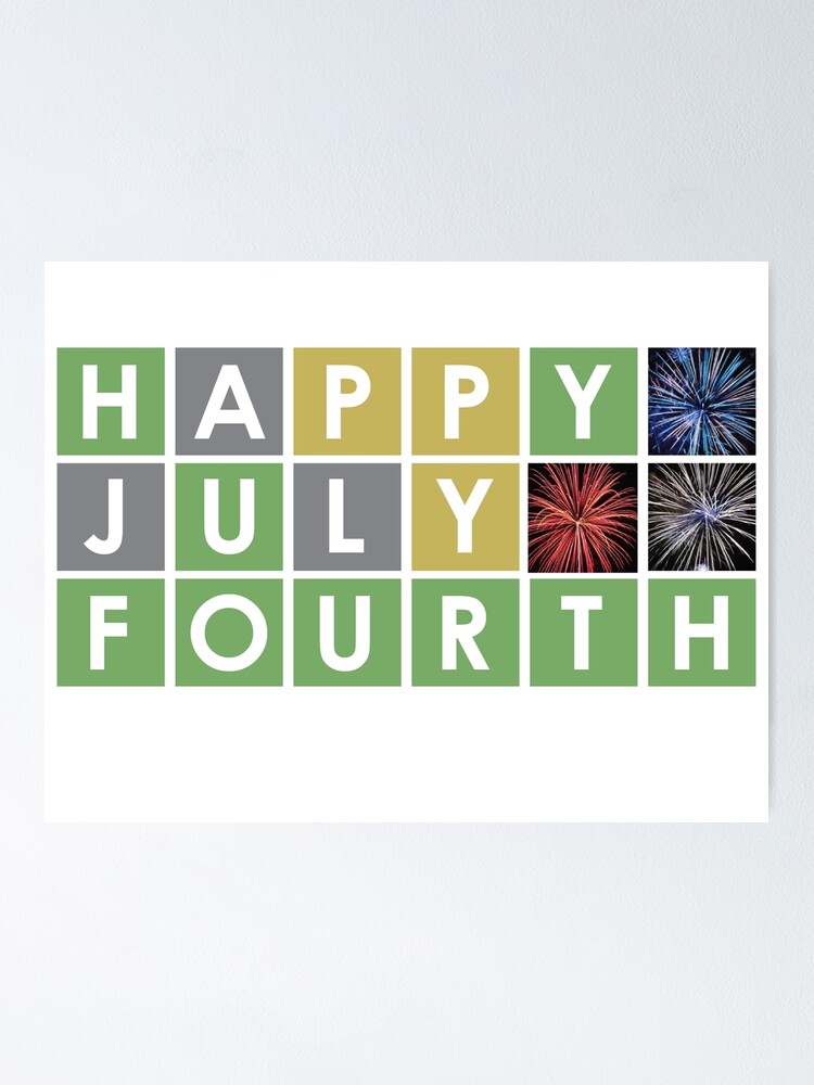 ""Happy July 4th" Wordle tee" Poster for Sale by SeamsSarcastic Redbubble