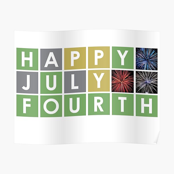 ""Happy July 4th" Wordle tee" Poster for Sale by SeamsSarcastic Redbubble