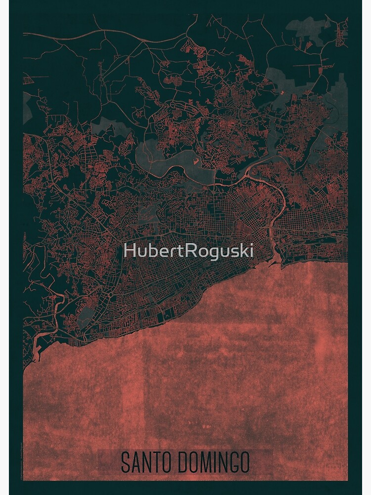Santo Domingo Map Red by HubertRoguski