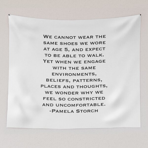 Item preview, We Cannot Wear the Same Shoes as Age 5 Quote designed and sold by Pamela Storch.