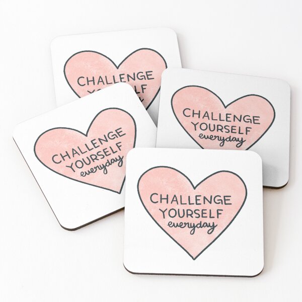 Item preview, Challenge Yourself Everyday pink heart quote designed and sold by RaquelDeneth.