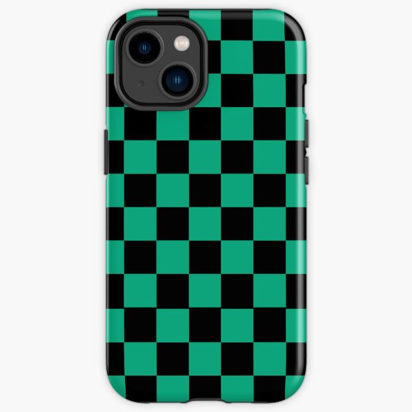 Checkered Pattern - Black and Green iPhone Tough Case