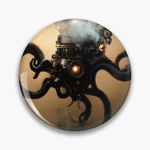 Artikelvorschau, Steampunk Octopus Smoke Dark Umgebungsbeleuchtung Hyperrealistisch entworfen und verkauft von tronictees.