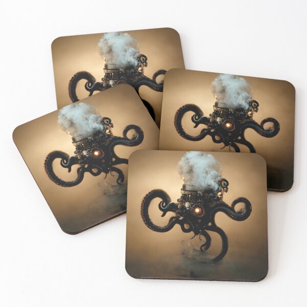 Item preview, Steampunk Octopus Smoke Dark Ambient Lighting Hyper Realistic designed and sold by tronictees.