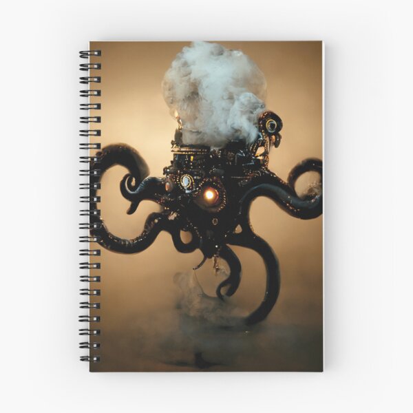 Item preview, Steampunk Octopus Smoke Dark Ambient Lighting Hyper Realistic designed and sold by tronictees.