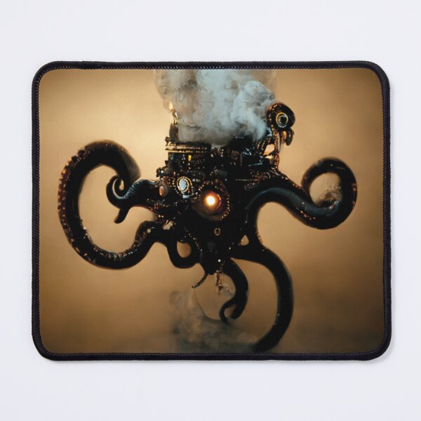 Item preview, Steampunk Octopus Smoke Dark Ambient Lighting Hyper Realistic designed and sold by tronictees.
