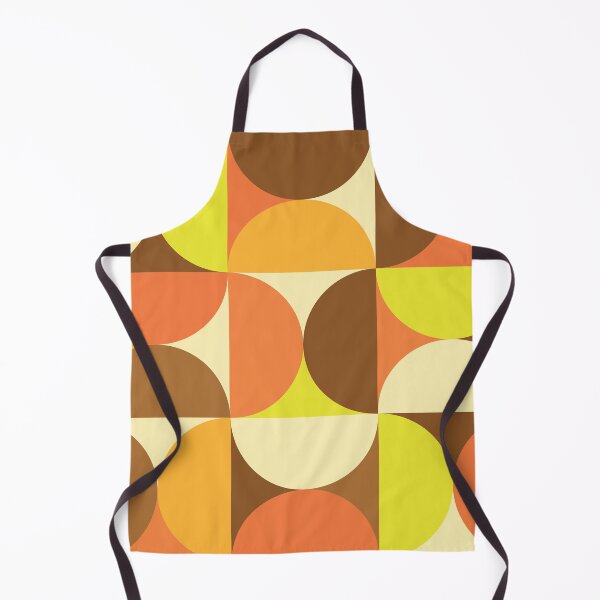 Item preview,  Mid Century Modern Half circles pattern in yellow, orange and brown  designed and sold by Yasminepatterns .