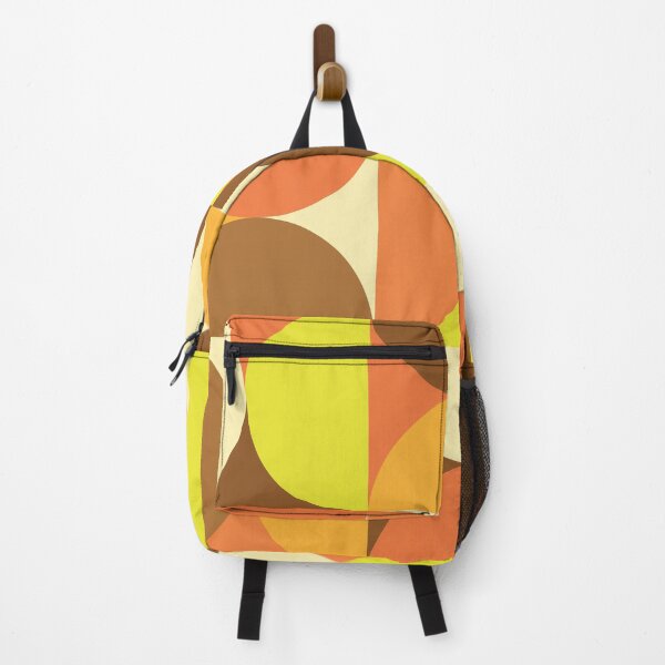 Item preview, Mid Century Modern Half circles pattern in yellow, orange and brown designed and sold by Yasminepatterns .