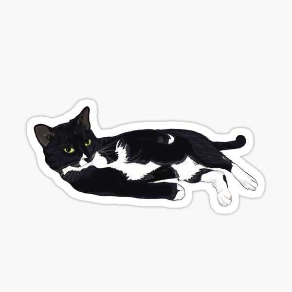 Black Cat Moon Sticker - Sticker Mania