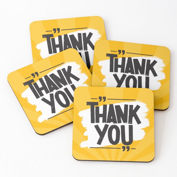 Item preview, THANK YOU SAYING RETRO YELLOW MODERN ART designed and sold by Hohohaxi.