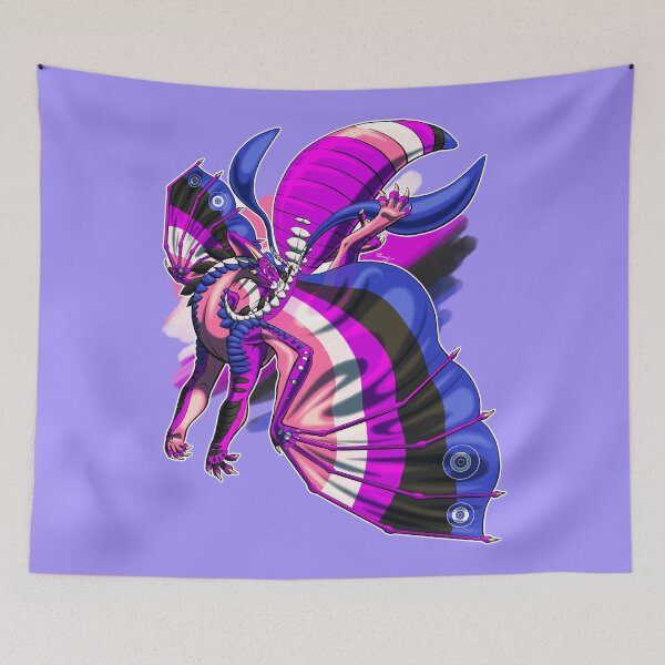 Item preview, Genderfluid Pride Dragon designed and sold by Kimberly Holbrook Arts.