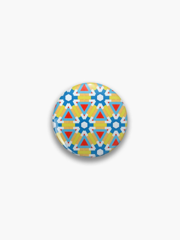 Thumbnail 1 of 3, Pin, Colorful geometric pattern designed and sold by Dutchie-Designs.