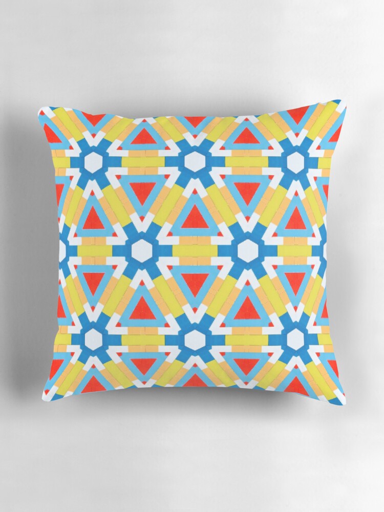Thumbnail 3 of 4, Pillow, Colorful geometric pattern designed and sold by Dutchie-Designs.