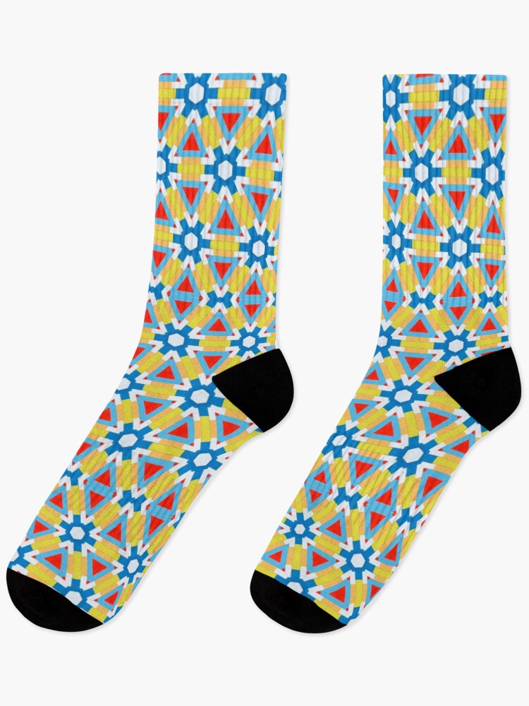 Thumbnail 1 of 5, Socks, Colorful geometric pattern designed and sold by Dutchie-Designs.