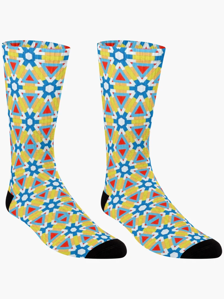 Thumbnail 3 of 5, Socks, Colorful geometric pattern designed and sold by Dutchie-Designs.