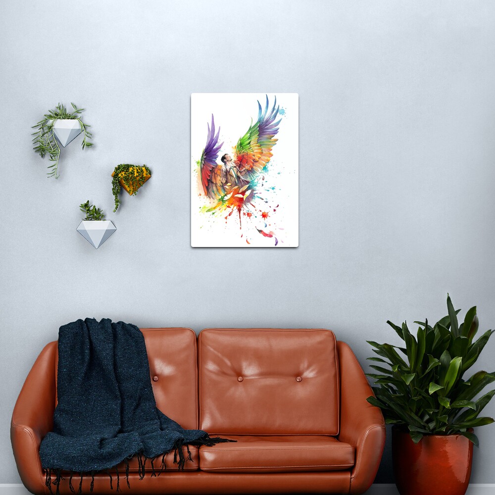 Rainbow Castiel Metal Print