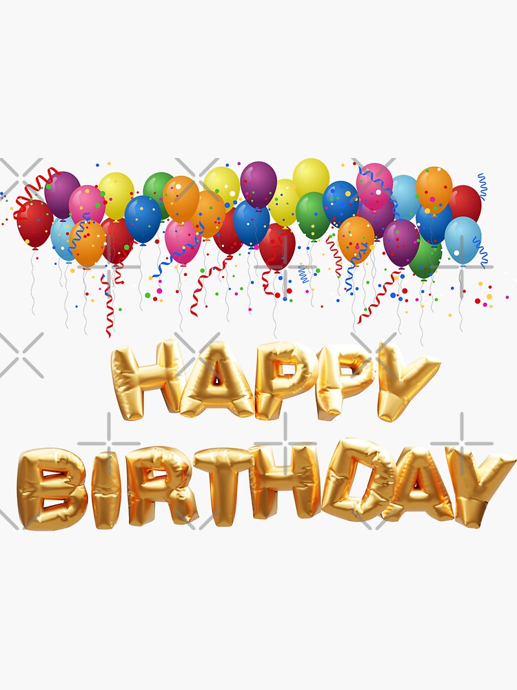 Happy Birthday Card Template With Balloons Ribbon Vector, 41% OFF