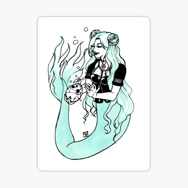 Goth Mermaid Sticker