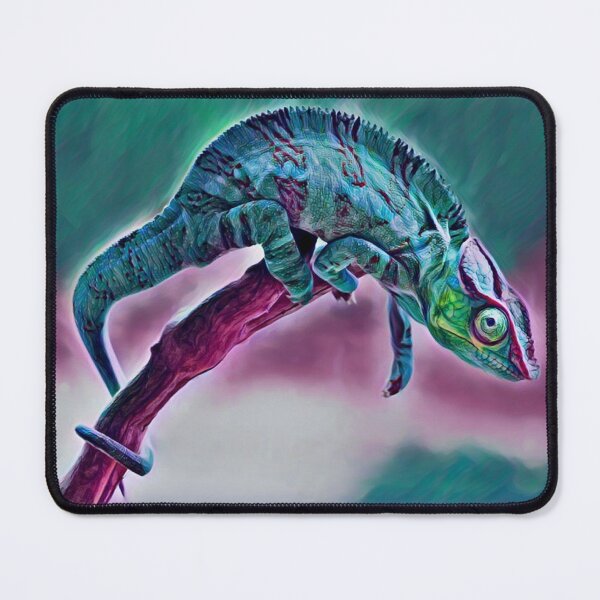 Item preview, Psychedelic Chameleon Gecko Print Portrait designed and sold by TheWildFlix.