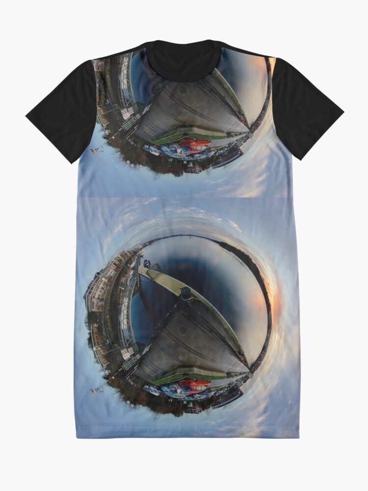 Alternate view of Foyle Marina at Dawn, Stereographic Graphic T-Shirt Dress