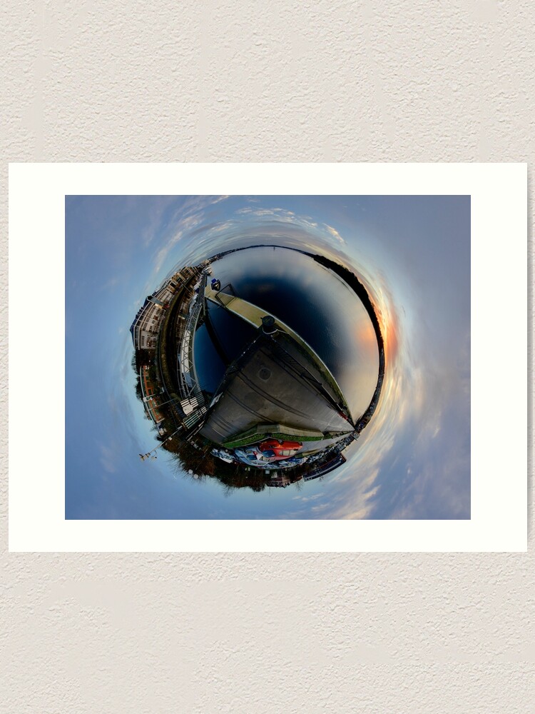 Alternate view of Foyle Marina at Dawn, Stereographic Art Print