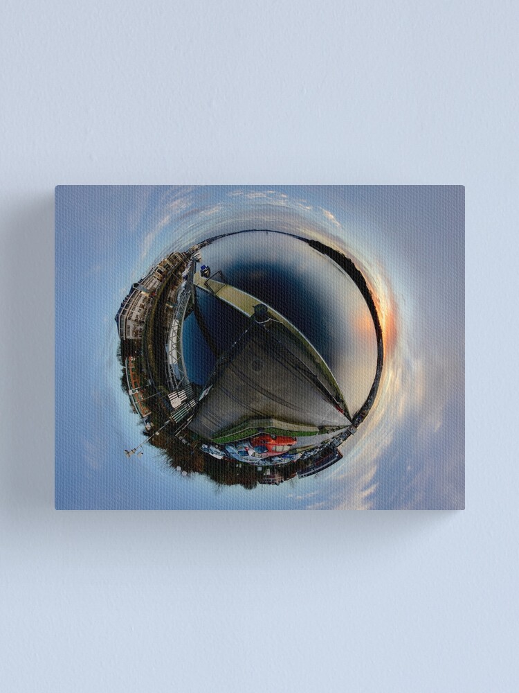 Alternate view of Foyle Marina at Dawn, Stereographic Canvas Print