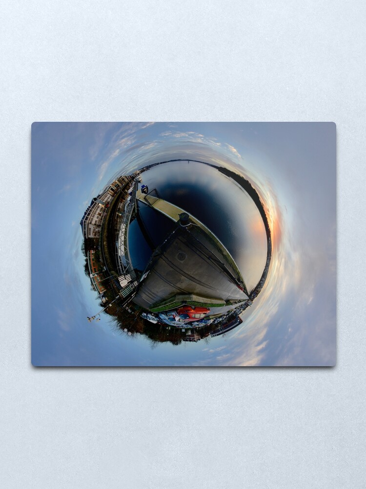 Alternate view of Foyle Marina at Dawn, Stereographic Metal Print