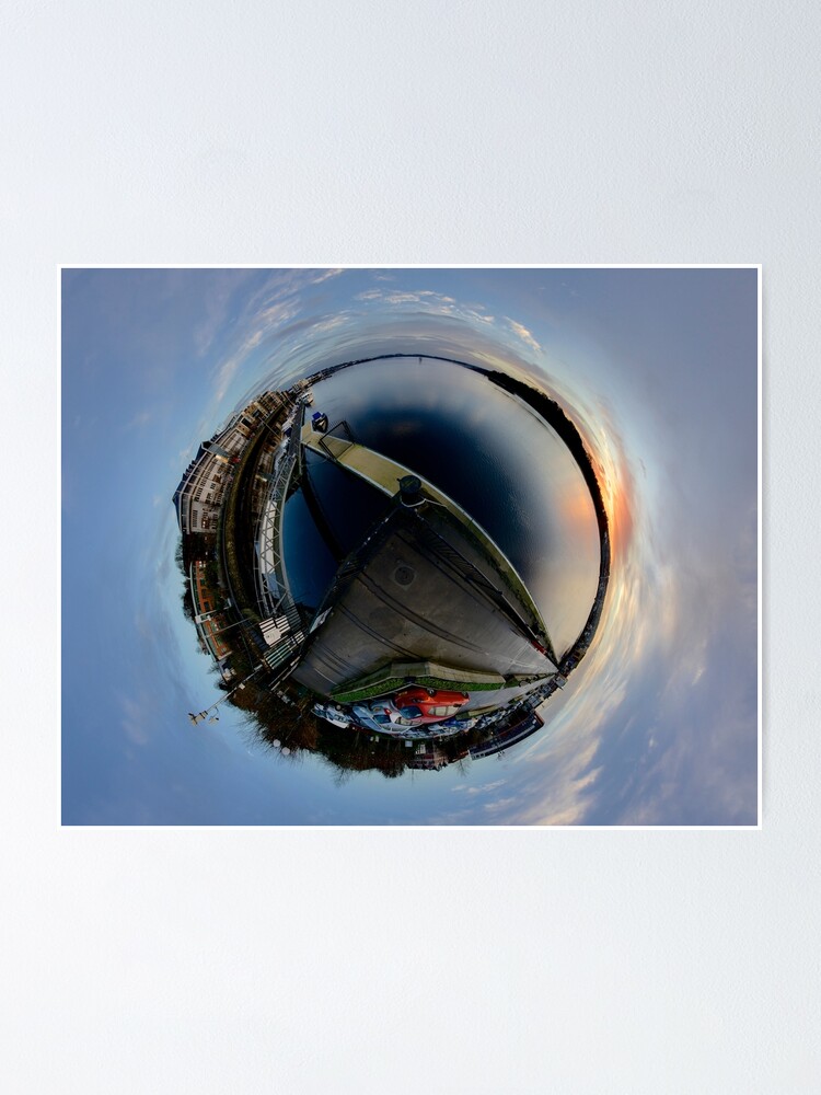 Alternate view of Foyle Marina at Dawn, Stereographic Poster