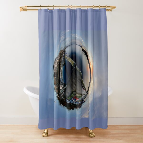 Foyle Marina at Dawn, Stereographic Shower Curtain