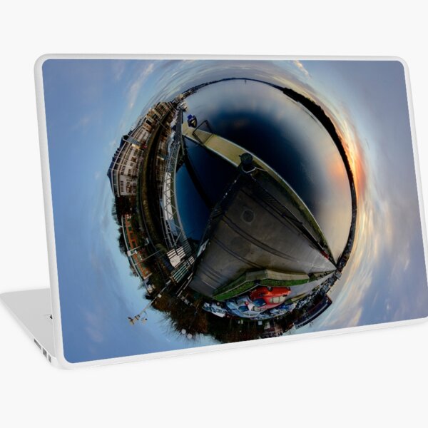 Foyle Marina at Dawn, Stereographic Laptop Skin