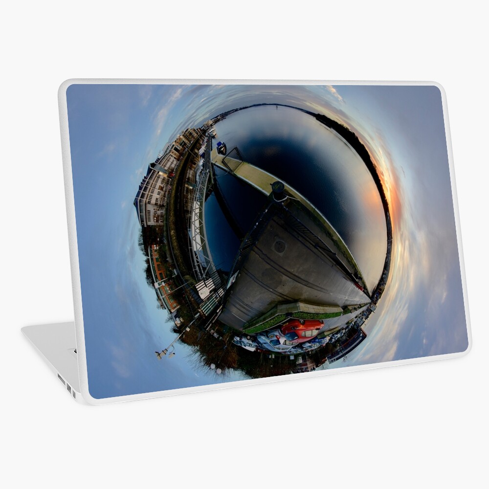 Foyle Marina at Dawn, Stereographic Laptop Skin