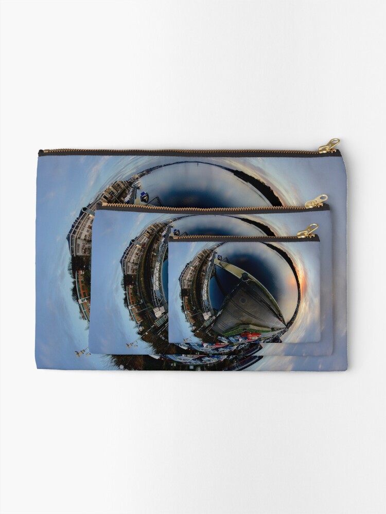 Alternate view of Foyle Marina at Dawn, Stereographic Zipper Pouch