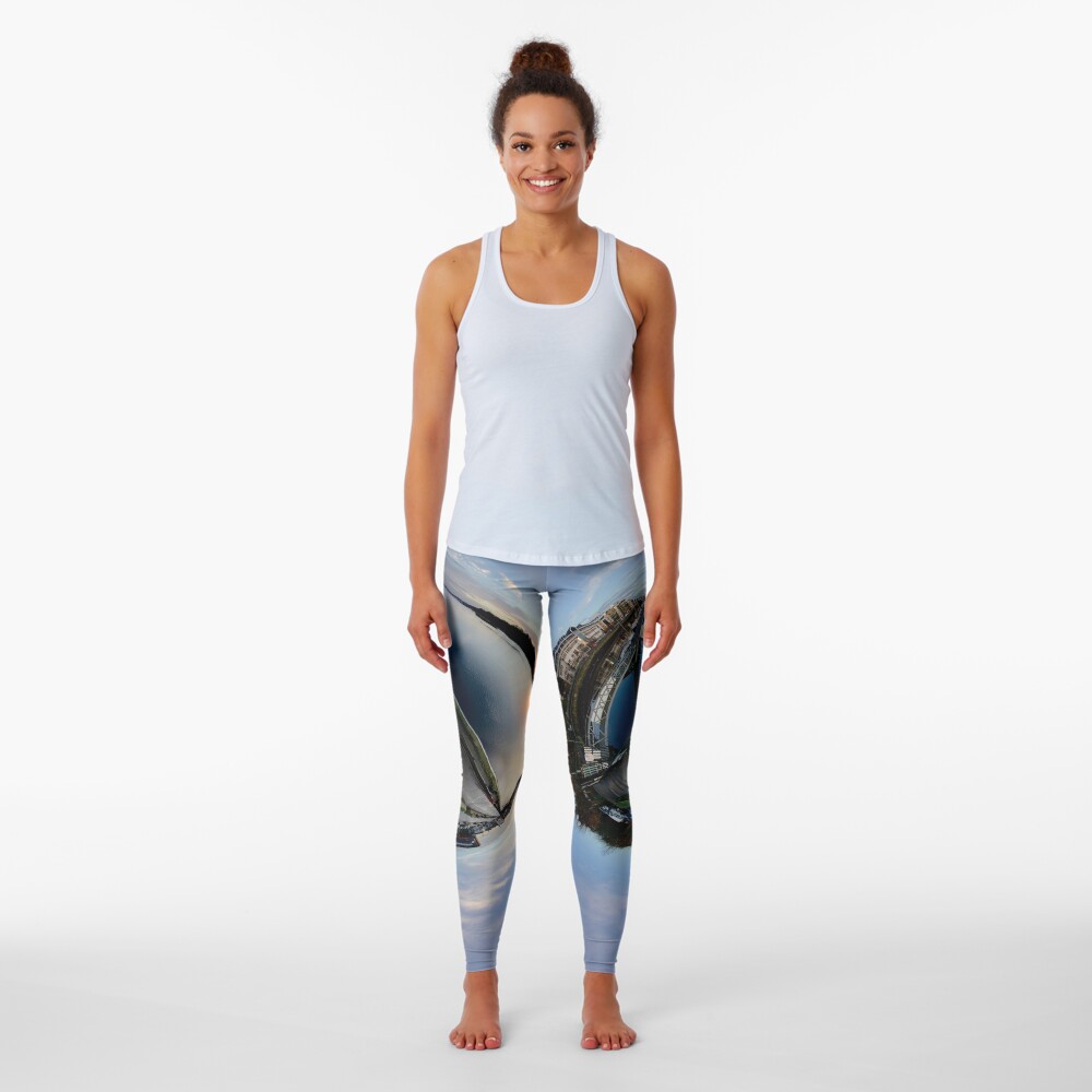 Foyle Marina at Dawn, Stereographic Leggings