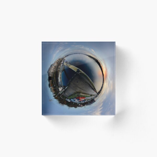 Foyle Marina at Dawn, Stereographic Acrylic Block
