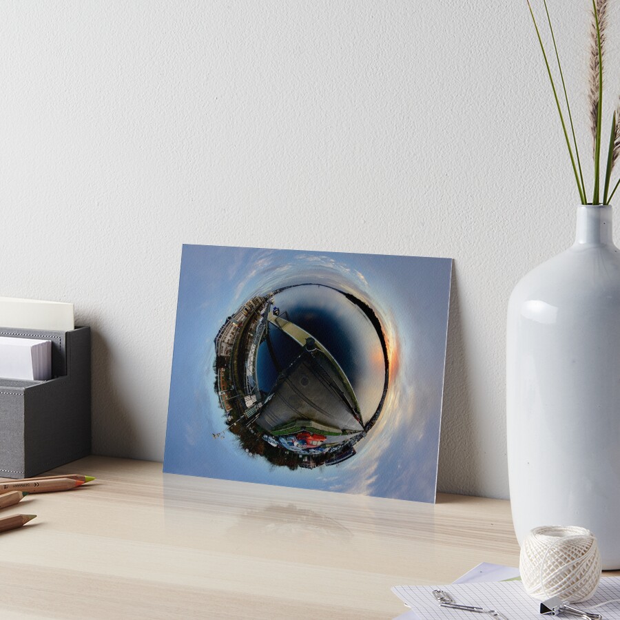 Foyle Marina at Dawn, Stereographic Art Board Print