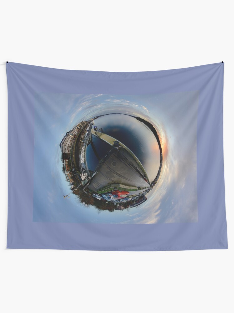 Alternate view of Foyle Marina at Dawn, Stereographic Tapestry