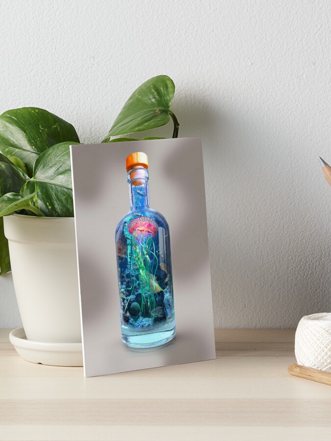 Blue Beach Bottle 5x7 Photo