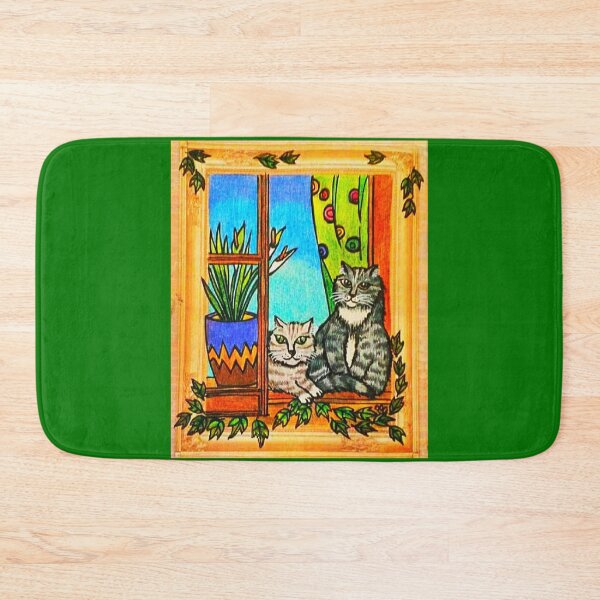 Item preview, Two Grey Cats in a Window designed and sold by PaniaBrown.