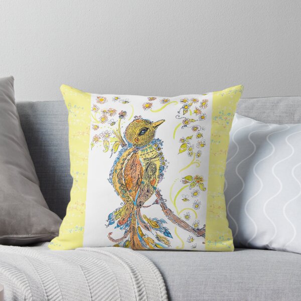 Item preview, Yellow Flourished Doodle Bird designed and sold by GreenAcreStudio.