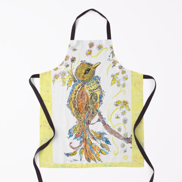 Item preview, Yellow Flourished Doodle Bird designed and sold by GreenAcreStudio.