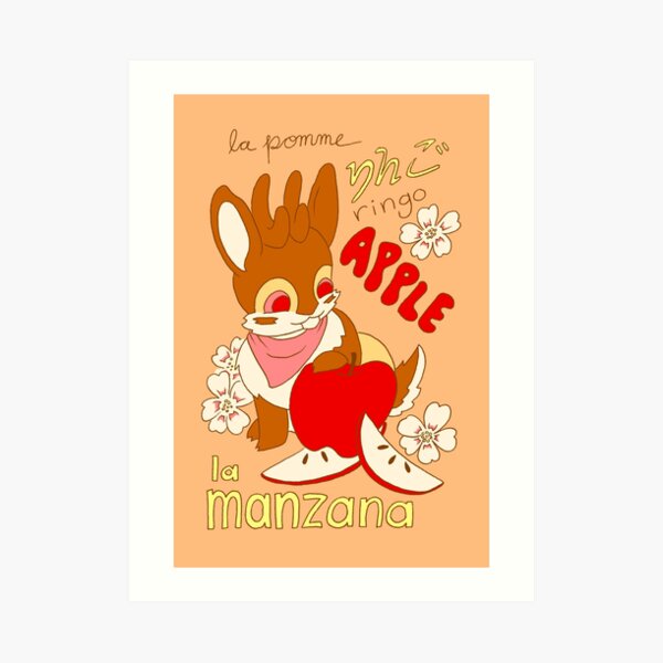 Jackalope and Apple Art Print