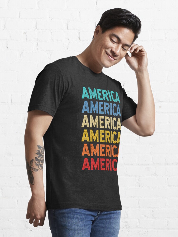 America T-ShirtAmerica Name Vintage Retro Custom Gift Named