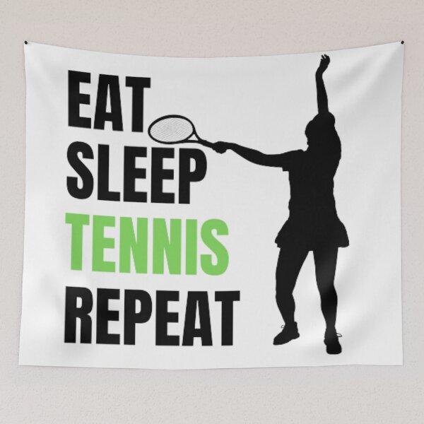 Item preview, Eat Sleep Tennis Repeat - Black Green Girl 1 designed and sold by GymWearDepot.