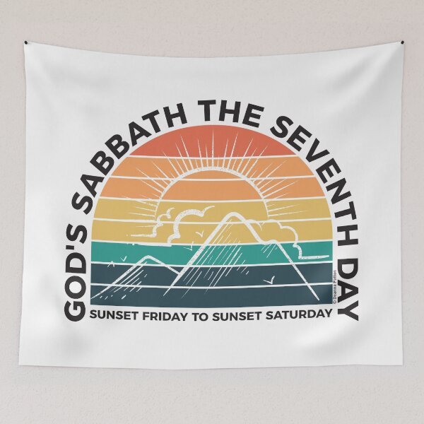 Item preview, God’s Sabbath The Seventh Day - Sunset Friday To Sunset Saturday - Sunset - Black Text -  Adventist Christian designed and sold by DPattonPD.
