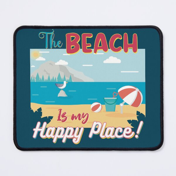 Item preview, The Beach Is My Happy Place! Sand pail umbrella seagull beachball designed and sold by MunsyArt.