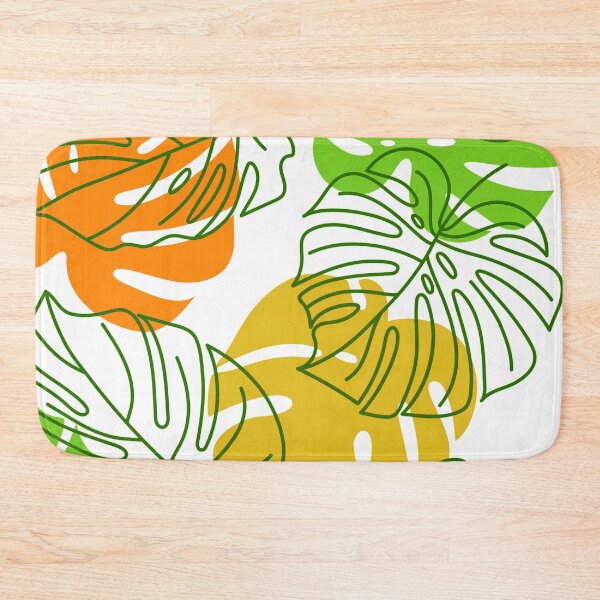 Item preview, Orange, Yellow And Green Monstera Palm Leaves Pattern designed and sold by DEC02.