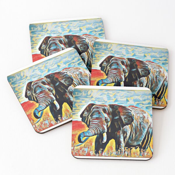 Item preview, African Safari Majestic Elephant Animal Wildlife Pop Art Print designed and sold by TheWildFlix.